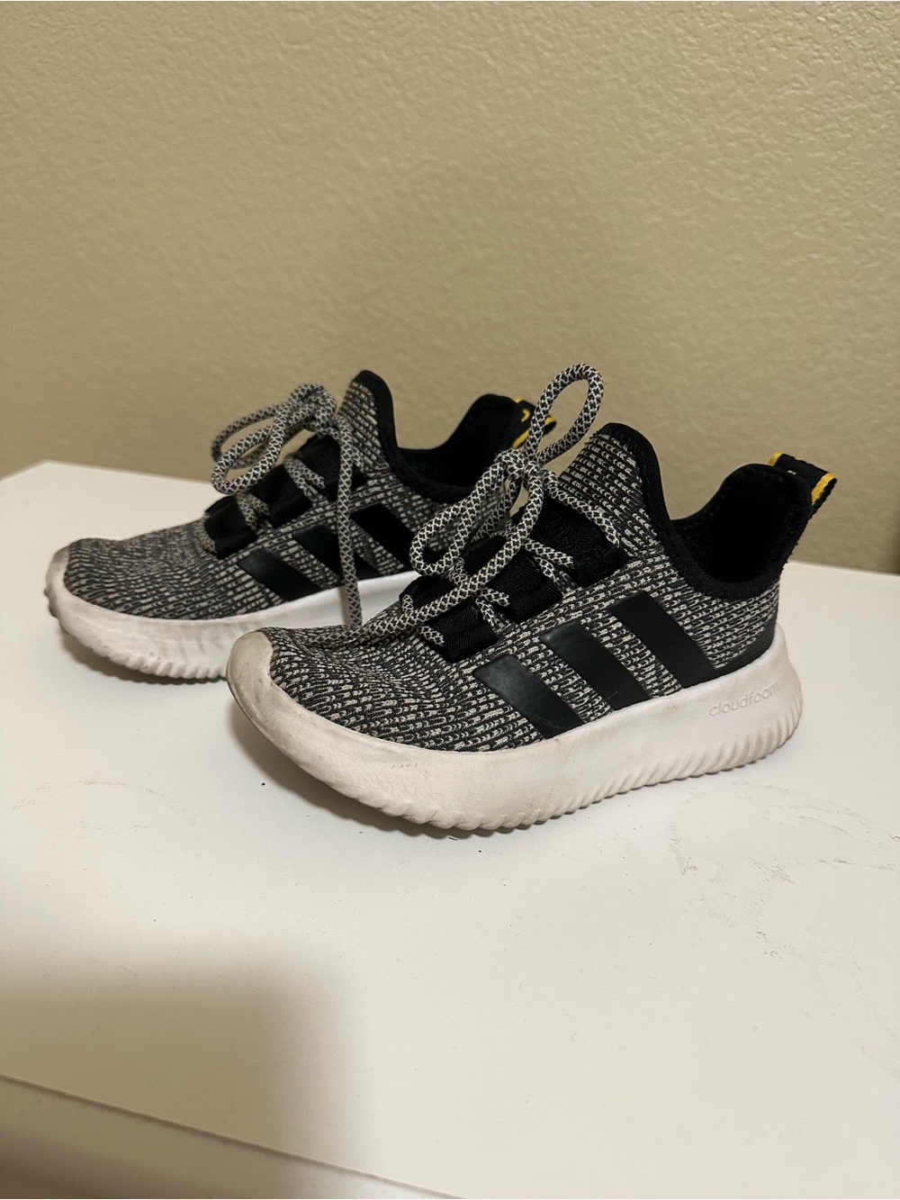 adidas Black & White Kids Sneakers with Cloudfoam Sole